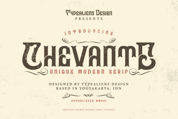Chevante Display Font: Vintage Character for Editorial Publishing