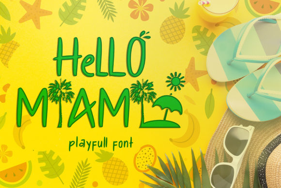 Hello Miami Font: A Sunny Display Typeface for Makers